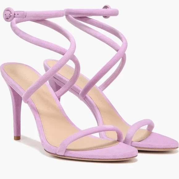 New! VERONICA BEARD MARCELINE purple Suede Crisscross ankle wrap strappy Sandals - Picture 1 of 16